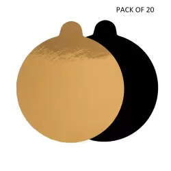 Black/Gold 0.045" Round Thin Tab Board - 4" - PACK OF 20