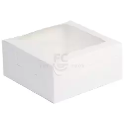 10X10X4 White Cake Box with Window