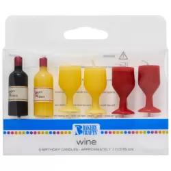 Wine Assortment Candles - Set of 6 1" by Bakery Crafts