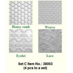 Impression Mat Set of 4; Honeycomb Weave Eyelet & Lace