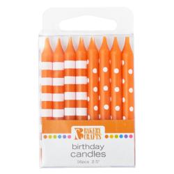Stripes & Dots Orange 16 pcs 2.5" by Bakery Crafts