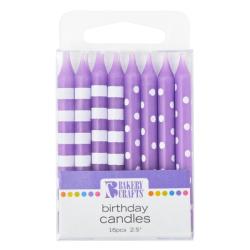 Stripes & Dots Purple 16 pcs 2.5" by Bakery Crafts