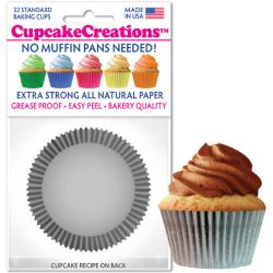 Silver Cupcake Liners - pkg of 32
