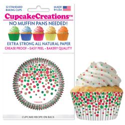 Christmas Color Dots Cupcake Liners - pkg of 32