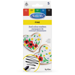 Satin Ice Food Colour Markers 5 Fine Tip