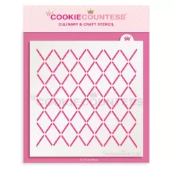 Argyle Lines Cookie Stencil - The Cookie Countess