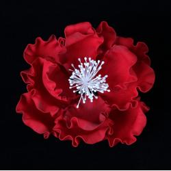 Peony Gumpaste Flower 6" - Red