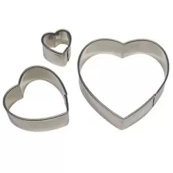 Heart Set of 3 - Stainless Steel Cutters