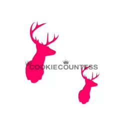 Deer Heads Cookie Stencil - The Cookie Countess