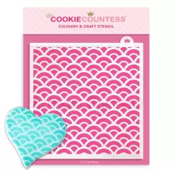 Asian Waves Cookie Stencil - The Cookie Countess