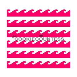 Ocean Waves Cookie Stencil - The Cookie Countess