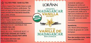 Organic Madagascar Vanilla Extract - 4 oz by Lorann 300