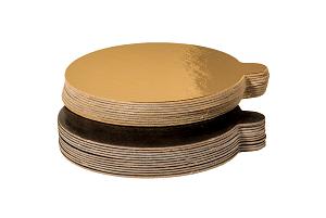 Black/Gold 0.050" Round Thin Tab Board - 3 1/4" - CASE OF 500 300