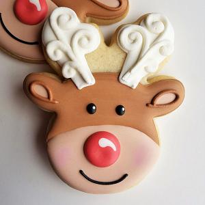 Flour Box Bakery's Reindeer Head Cookie Cutter 3 3/4" x 3 1/2" 300