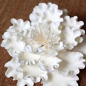 Peony Gumpaste Flower White - 4.5". Includes 3. 300