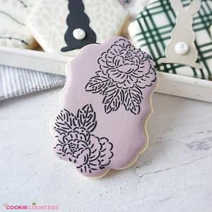 Peony PYO Cookie Stencil - The Cookie Countess 300
