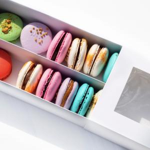 12 Macaron Box - White with Window & Insert - Package of 10 300
