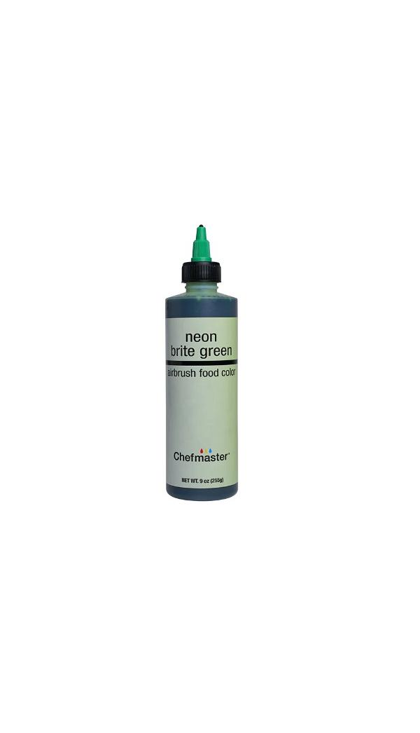 Neon Brite Green 9 oz Airbrush Color by Chefmaster 600
