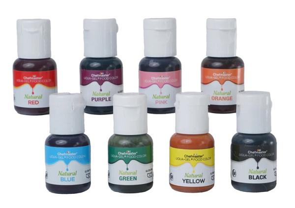 8 Natural Color Kit 10 mL Liqua-Gel Food Color by Chefmaster 600
