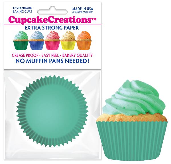 Mint Cupcake Liners - pkg of 32 600