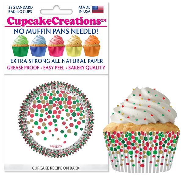 Christmas Color Dots Cupcake Liners - pkg of 32 600