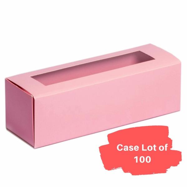 6 Macaron Box - Pink with Window  - Package of 100 600