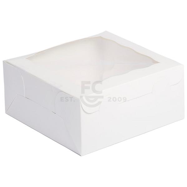 10X10X4 White Cake Box with Window 600