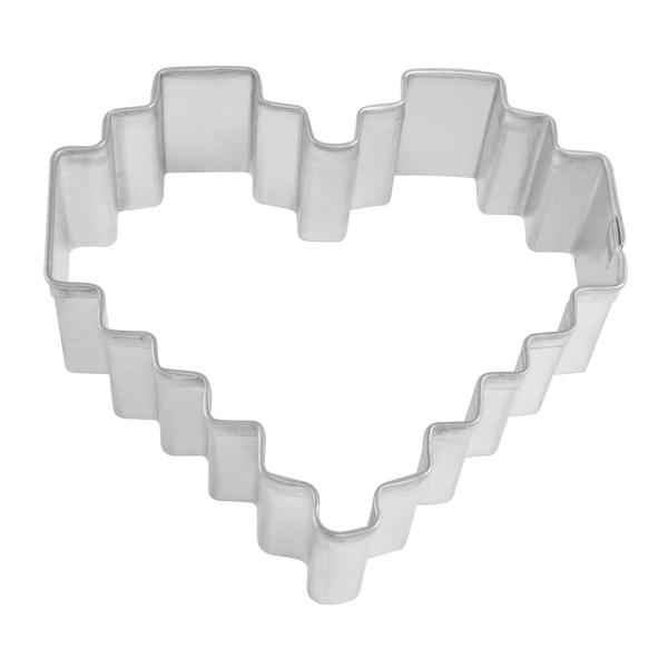 Heart Pixelated 3.125" Cookie Cutter 600