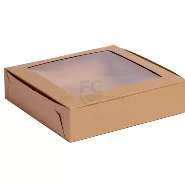 10x10x2.5 Pie Box with Window - Kraft 600