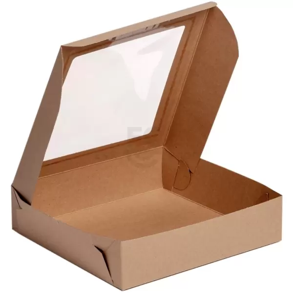 10x10x2.5 Pie Box with Window - Kraft 600