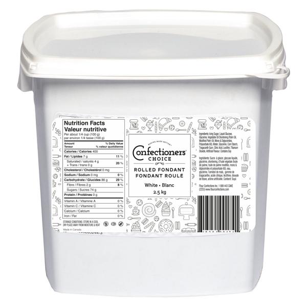 Confectioners Choice White Rolled Fondant. 2.5 kg 600