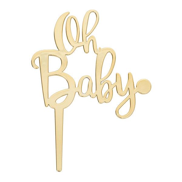 Gold Oh Baby Candle Holder Pic by Bakery Crafts 600