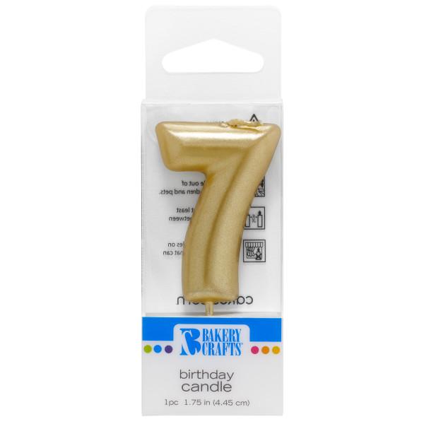 Gold Number 7 Candle 1.75" by Bakery Crafts 600