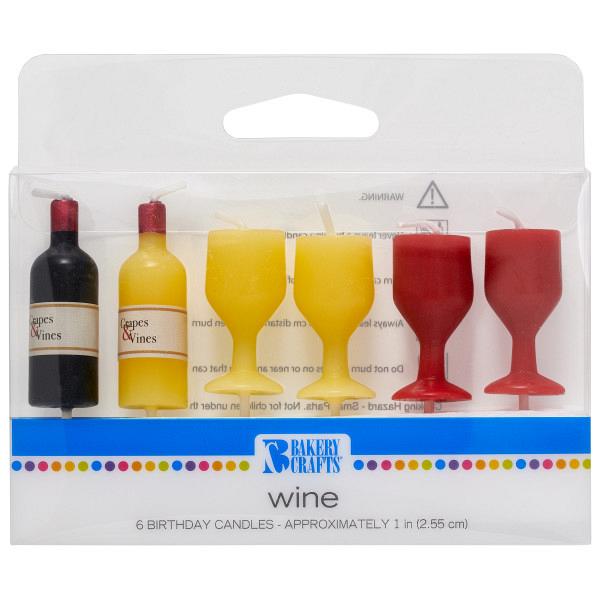 Wine Assortment Candles - Set of 6 1" by Bakery Crafts 600