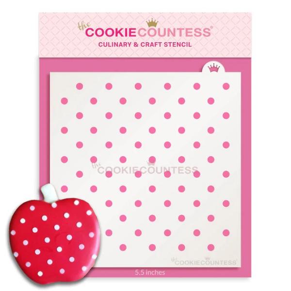 Small Dots Cookie Stencil - The Cookie Countess 600