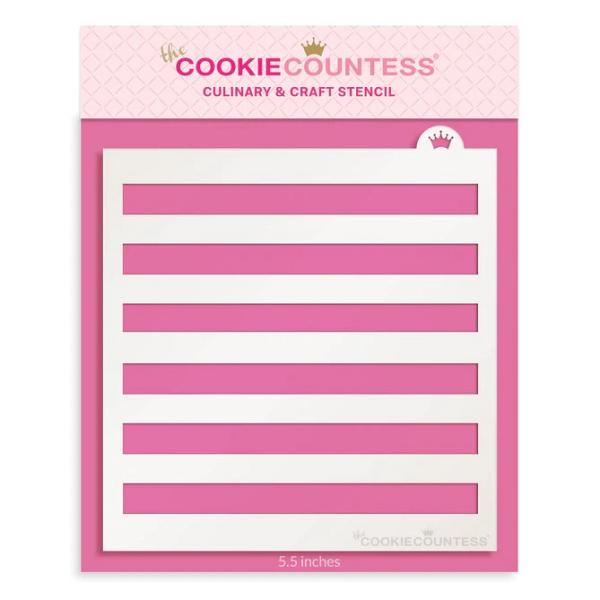 Wide Stripes Cookie Stencil - The Cookie Countess 600