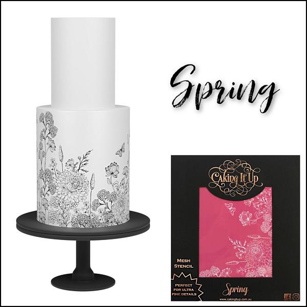 Spring Mesh Cake Stencil by Caking It Up 600