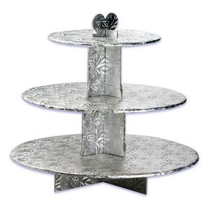 3 Tier Silver Cupcake Stand by Enjay 600