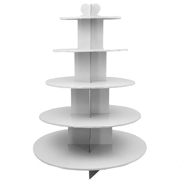 5 Tier White Cupcake Stand by Enjay 600