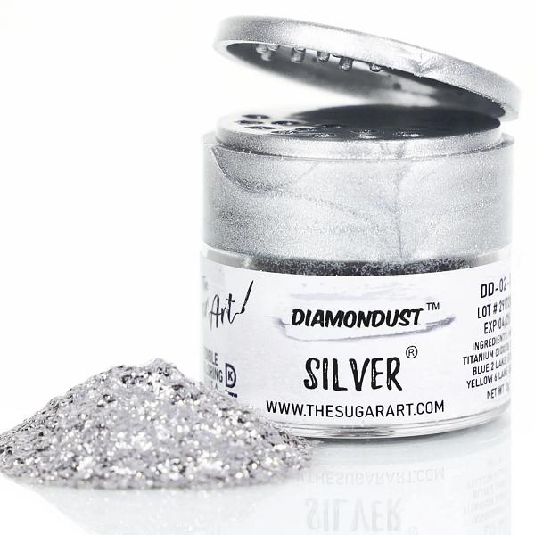 Silver Diamond Dust Edible Glitter - by The Sugar Art 600
