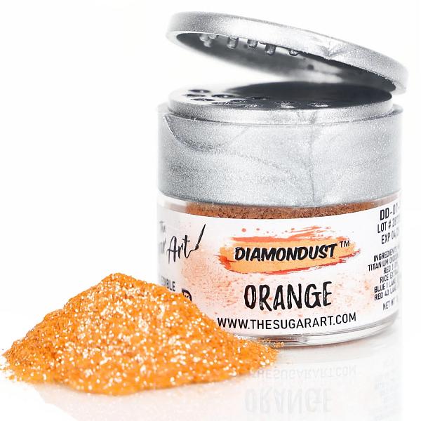 Orange Diamond Dust Edible Glitter - by The Sugar Art 600