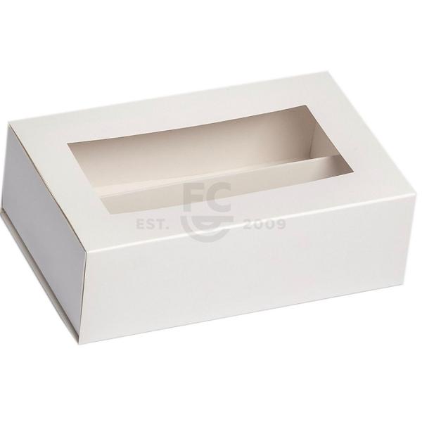 12 Macaron Box - White with Window & Insert - Package of 10 600