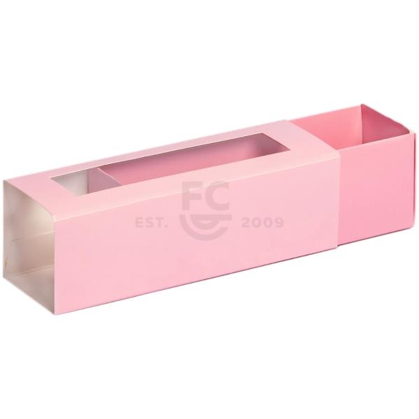 6 Macaron Box - Pink with Window  - Package of 100 600