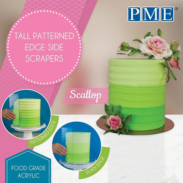 Scallop Tall Patterned Edge Side Scraper by PME 600