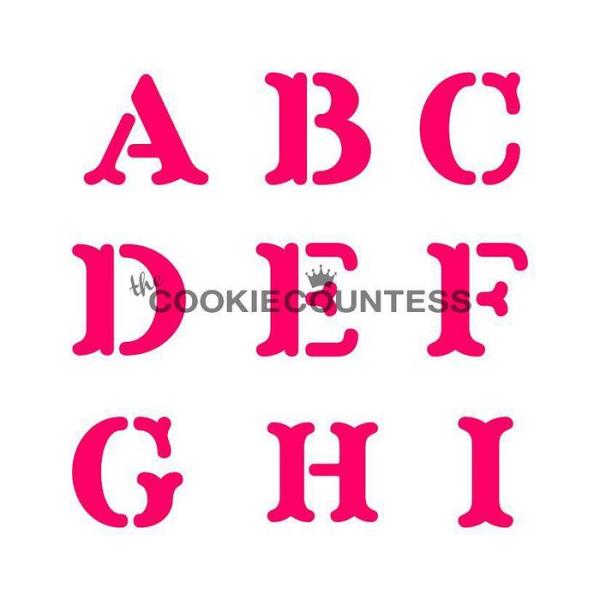 Alphabet Block Cookie Stencil Set by The Cookie Countess 600