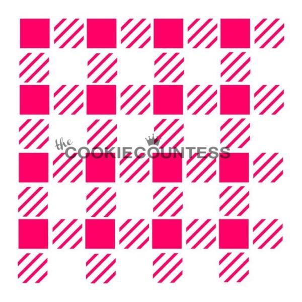 Buffalo Plaid Cookie Stencil - the Cookie Countess 600