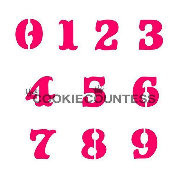 Numbers Block Cookie Stencil Set by The Cookie Countess 600