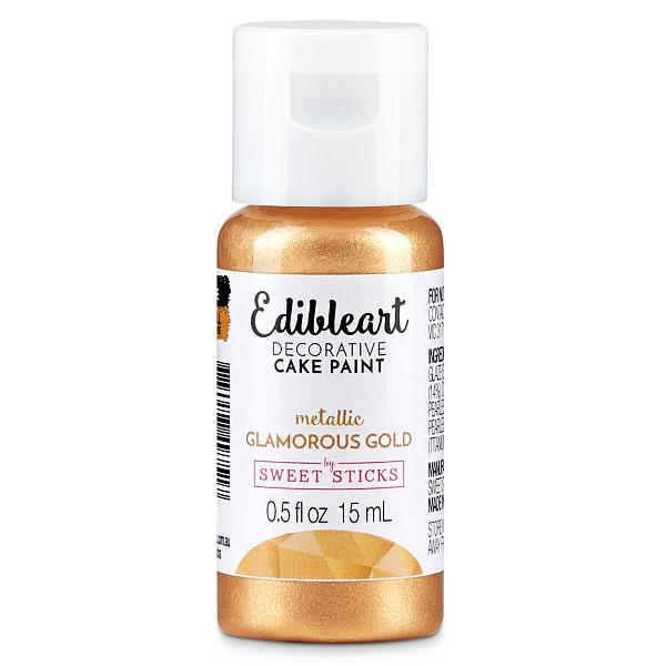 Glamorous Gold Metallic 15mL - Edibleart Paint by Sweet Sticks 600