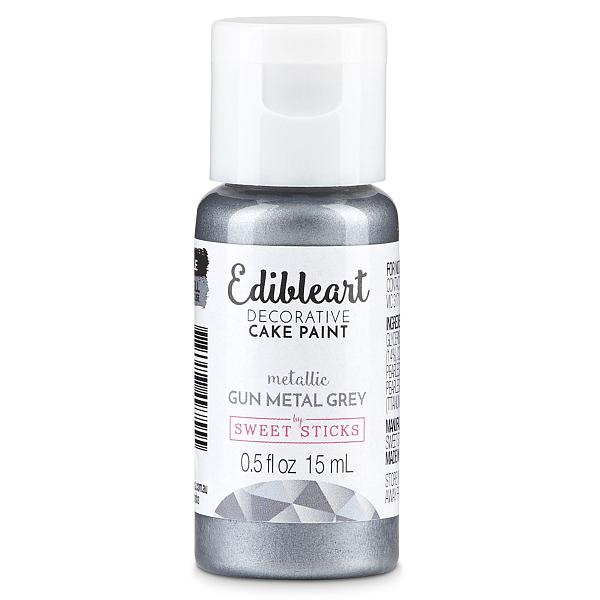 Gun Metal Grey Metallic 15mL - Edibleart Paint by Sweet Sticks 600