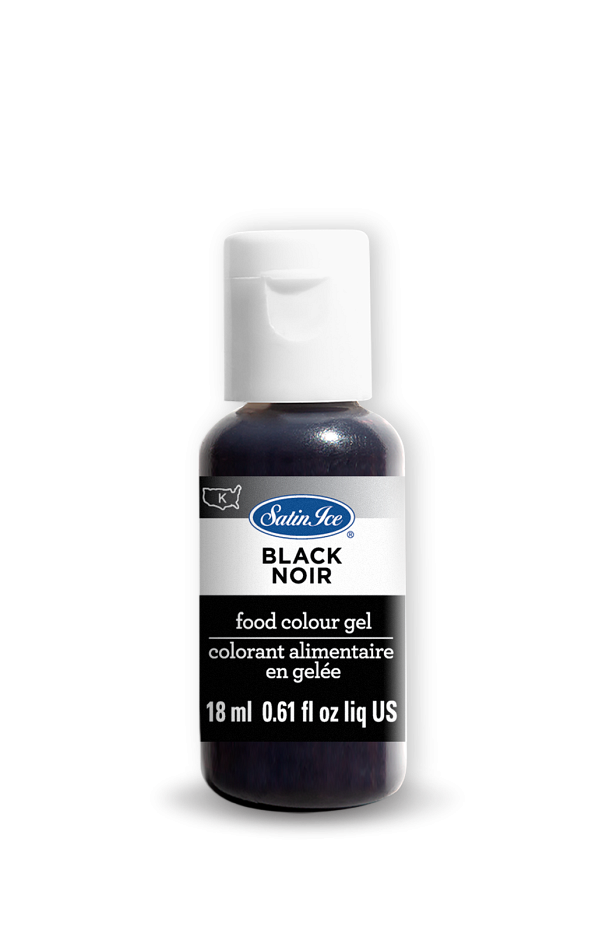 Black Food Colour Gel 0.61 oz by Satin Ice 600